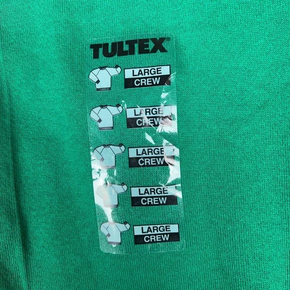 VTG Tultex Sweatshirt Womens Large Green Crewneck Pullover NOS Deadstock 90s USA - Picture 9 of 12